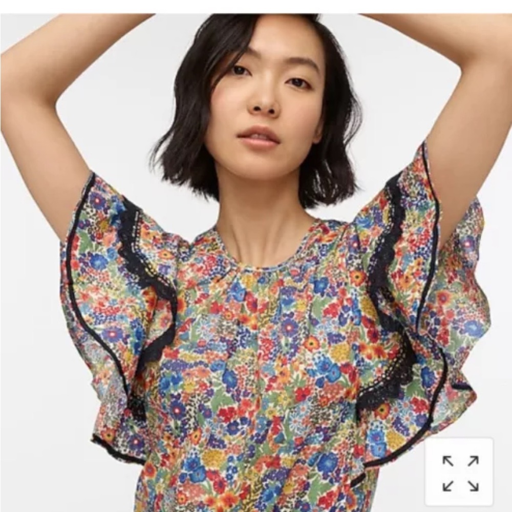 J. Crew Floral Multicolor Blouse